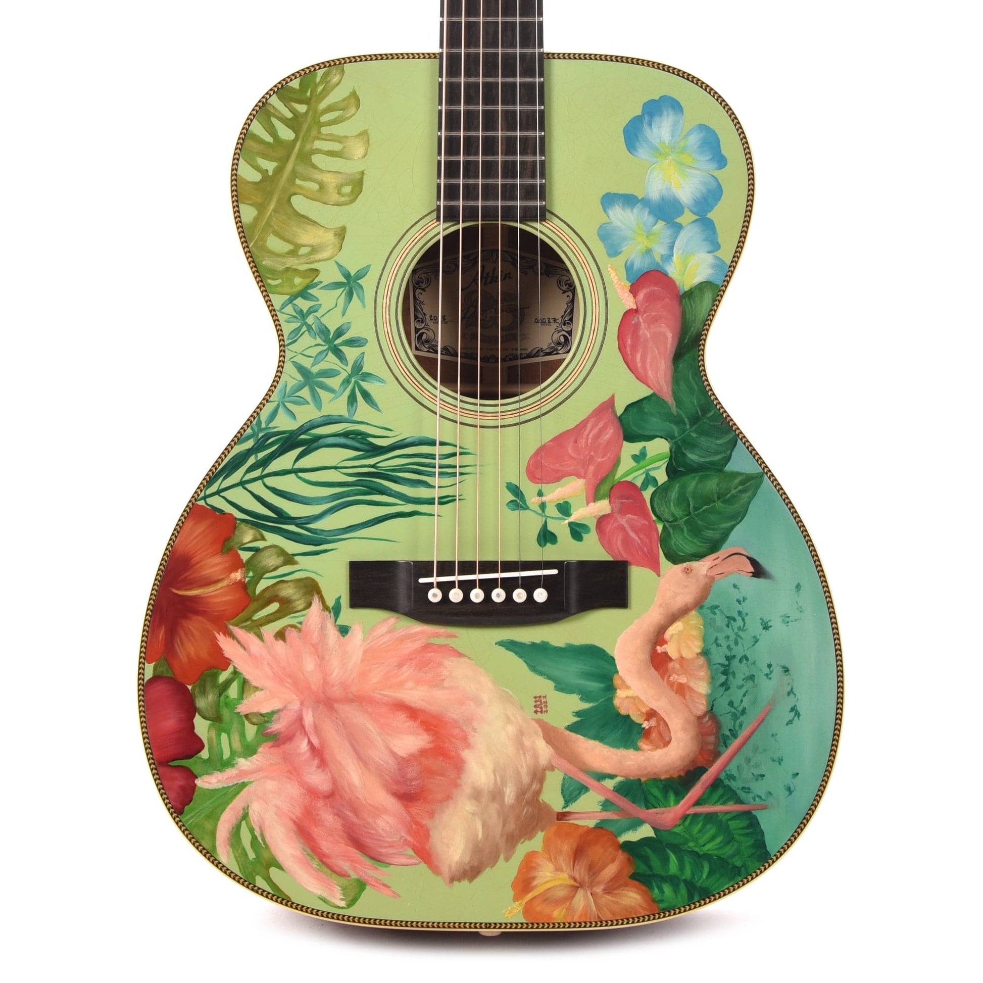 Atkin 00037 Flamingo Hand Painted by Ian Ward Acoustic Guitars / OM and Auditorium