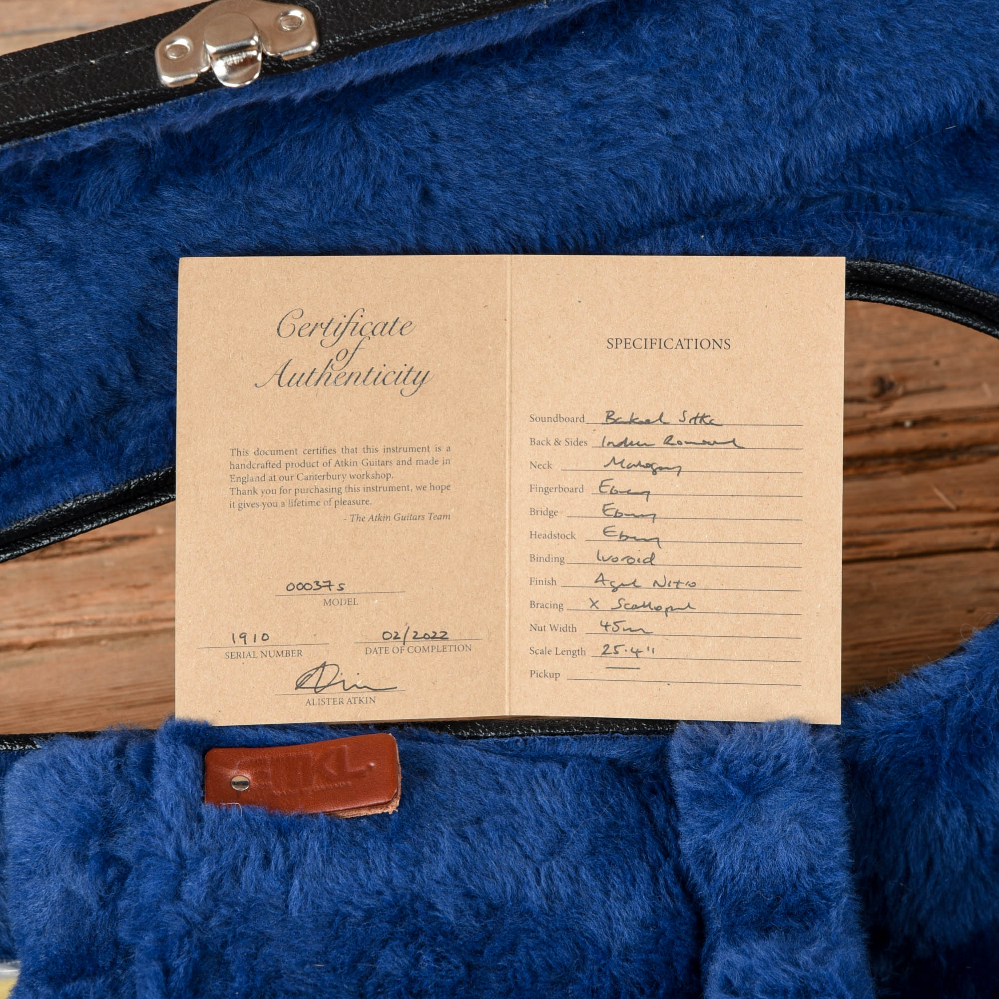 Atkin 00037S Aged Natural Acoustic Guitars / OM and Auditorium