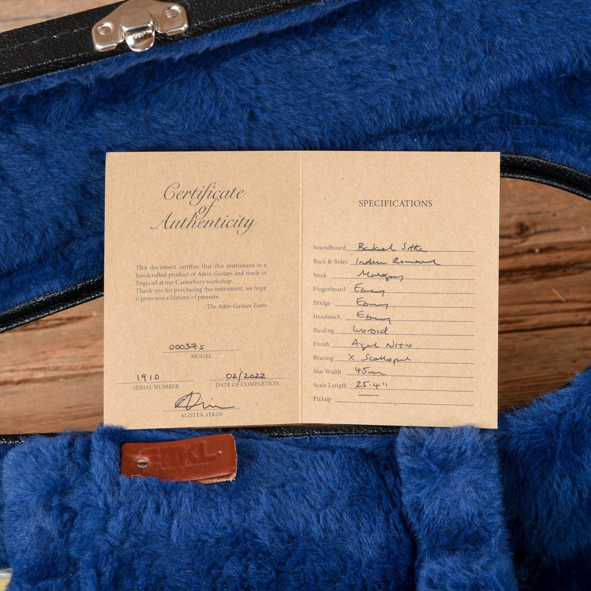 Atkin 00037S Aged Natural Acoustic Guitars / OM and Auditorium