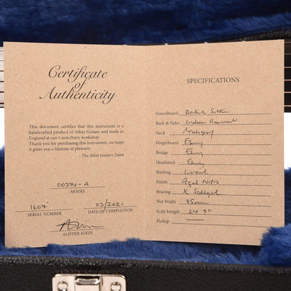 Atkin 0037 12-Fret Aged Baked Sitka/Rosewood Natural Acoustic Guitars / OM and Auditorium