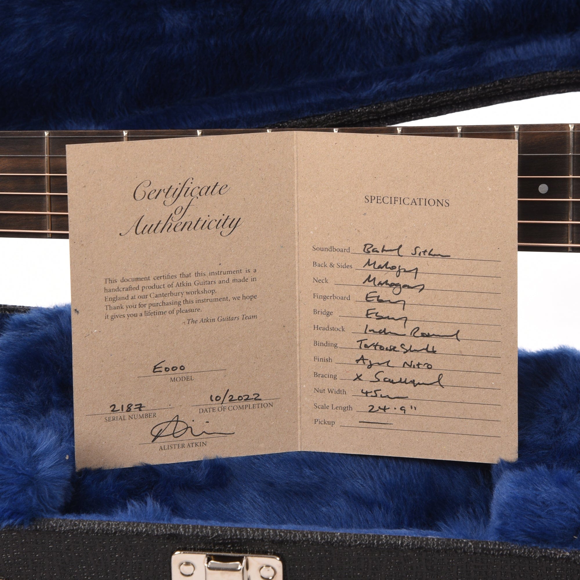 Atkin Essential 000 Aged Baked Sitka/Mahogany Natural Acoustic Guitars / OM and Auditorium