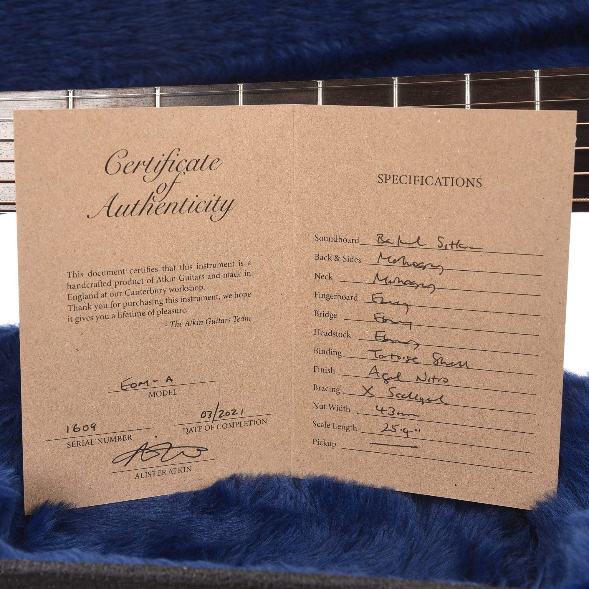 Atkin Essential OM Aged Baked Sitka/Mahogany Natural Acoustic Guitars / OM and Auditorium