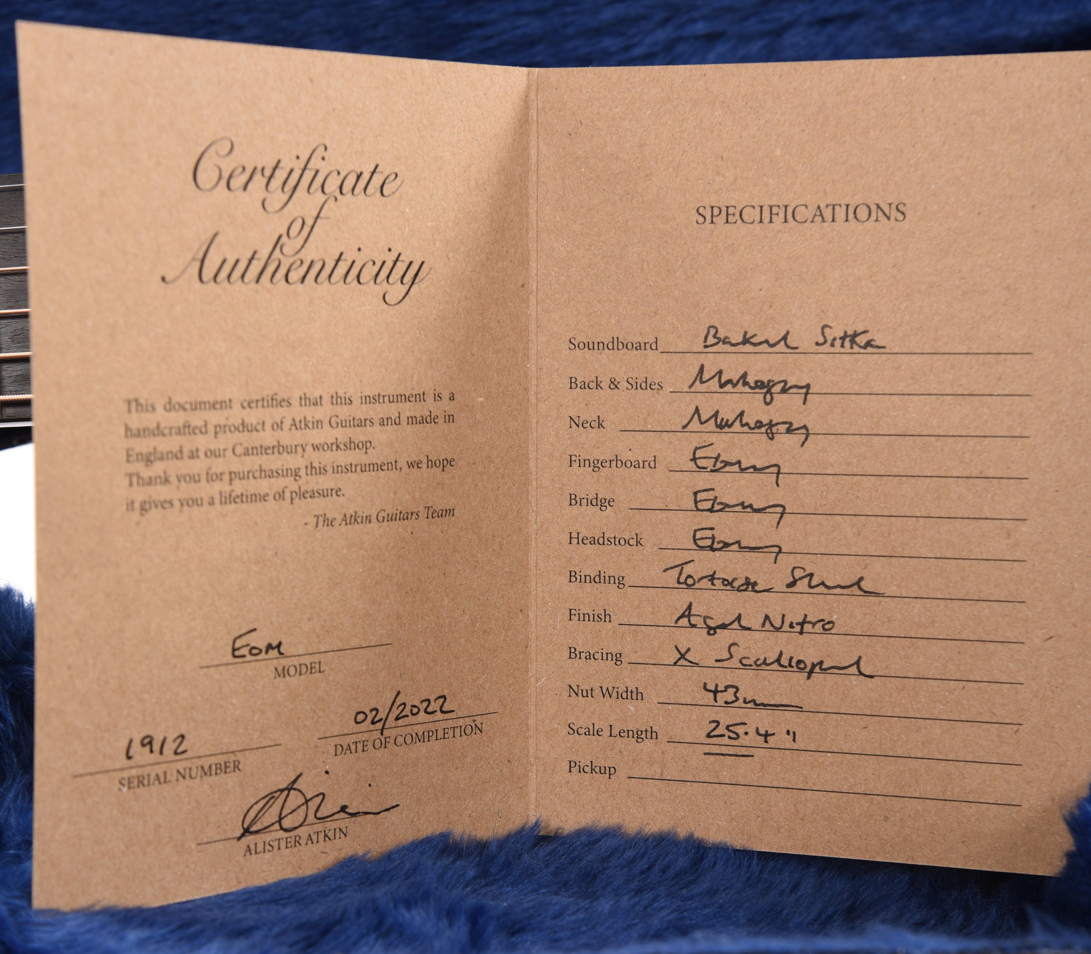 Atkin Essential OM Aged Baked Sitka/Mahogany Natural Acoustic Guitars / OM and Auditorium