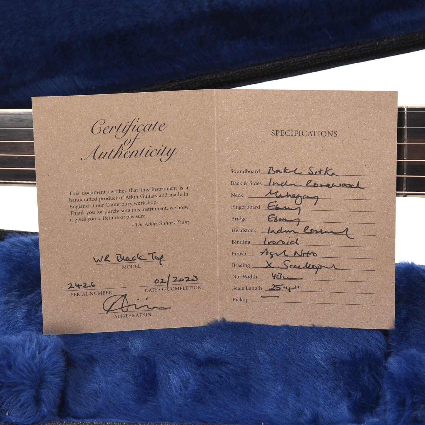 Atkin The White Rice Aged Baked Sitka/Rosewood Black Top Acoustic Guitars / OM and Auditorium