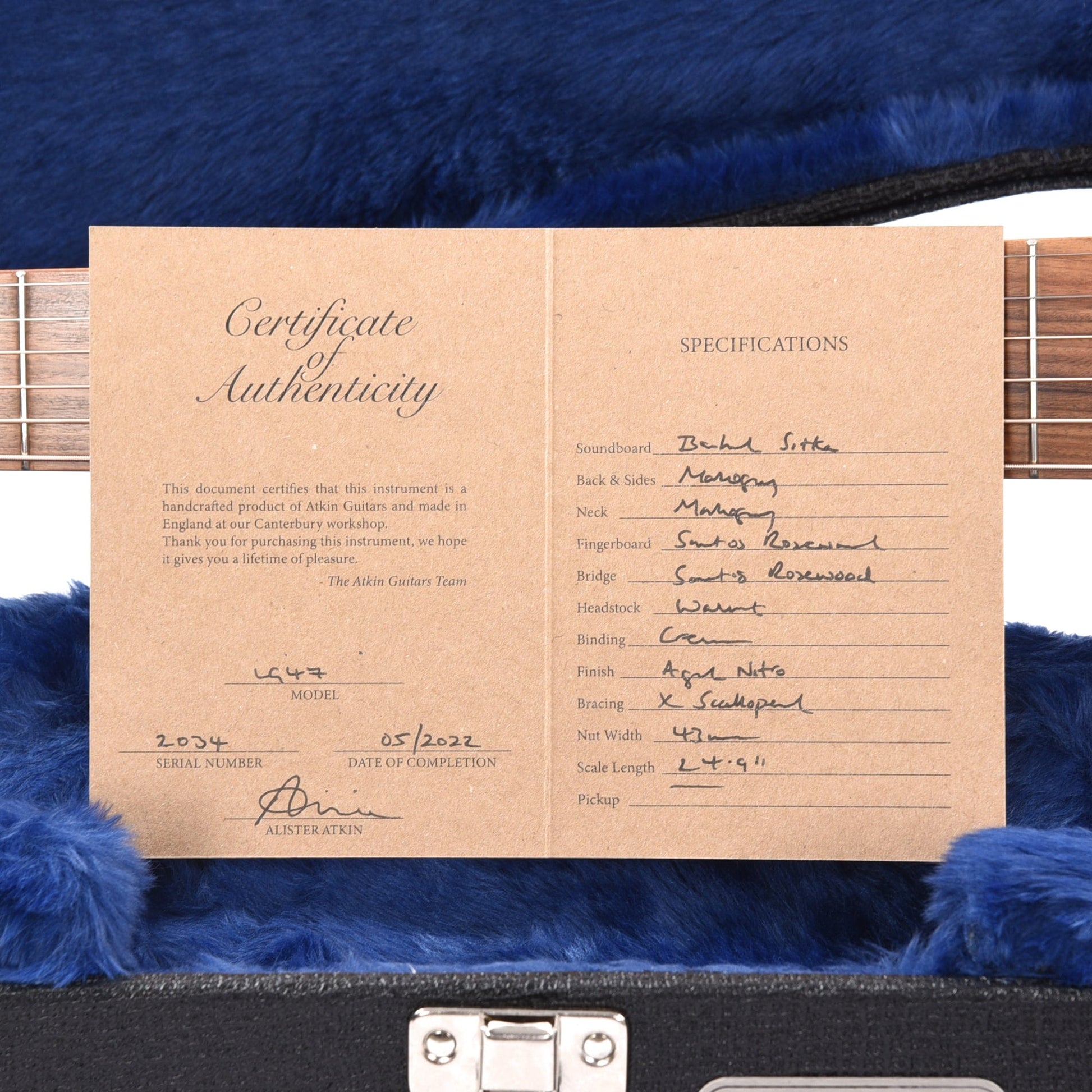 Atkin The Forty Seven Aged Baked Sitka/Mahogany Black Acoustic Guitars / Parlor