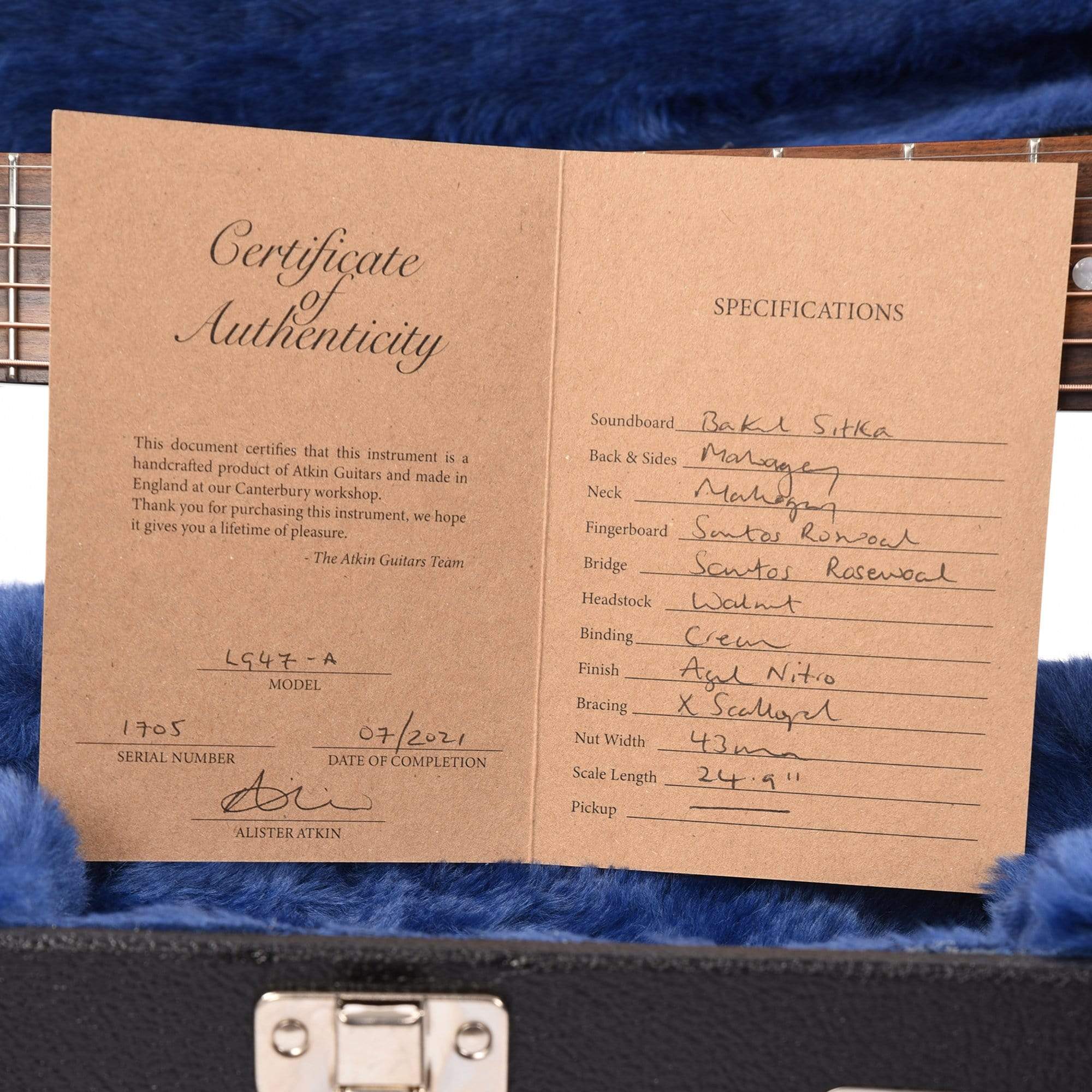 Atkin The Forty Seven Aged Baked Sitka/Mahogany Sunburst Acoustic Guitars / Parlor