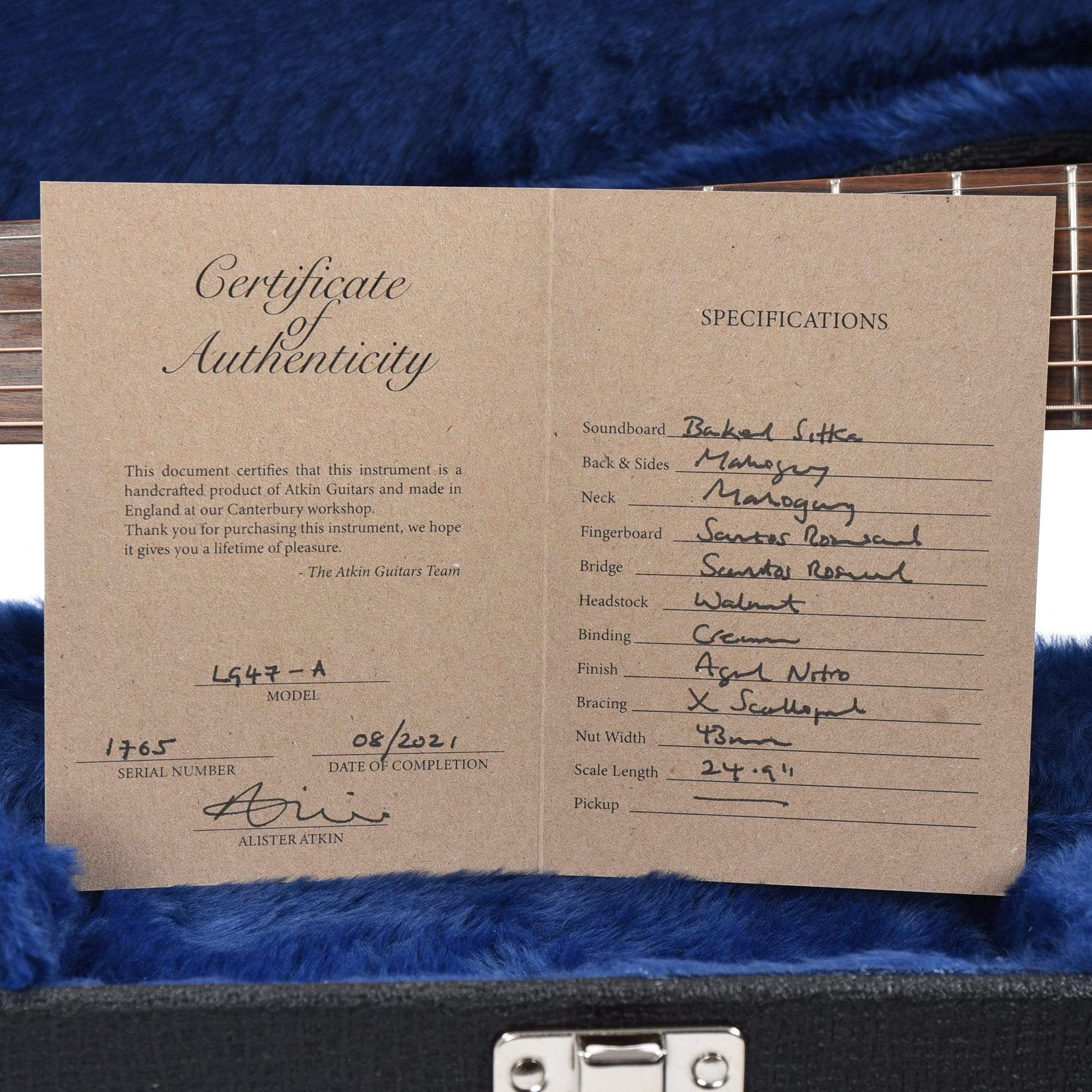 Atkin The Forty Seven Aged Baked Sitka/Mahogany Sunburst Acoustic Guitars / Parlor