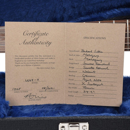 Atkin The Forty Seven Aged Baked Sitka/Mahogany Sunburst Acoustic Guitars / Parlor
