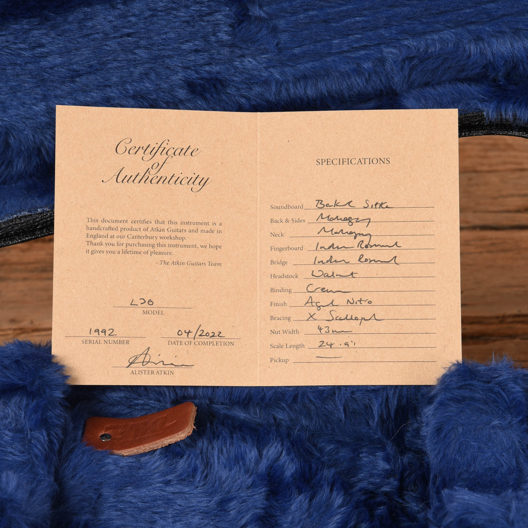 Atkin The Thirty Six Aged Baked Sitka/Mahogany Sunburst Acoustic Guitars / Parlor