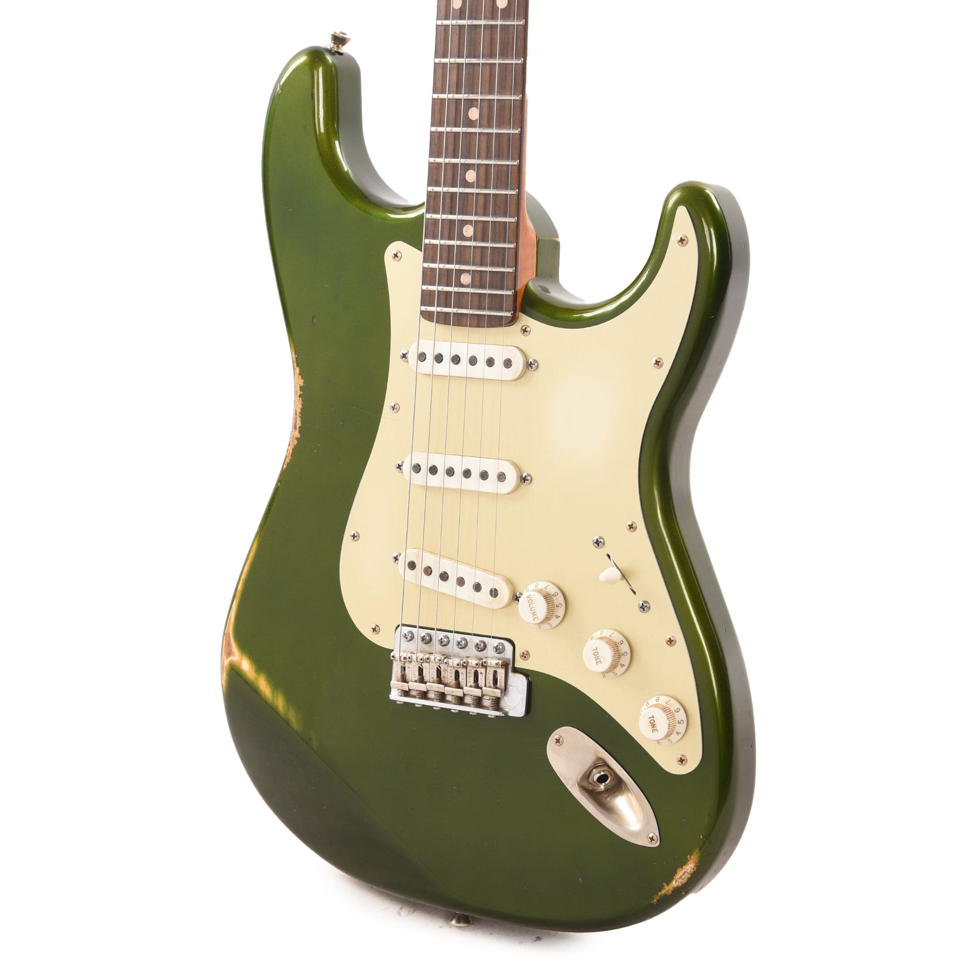 Atkin 63 S-Style Aged Candy Apple Green w/Gold Pickguard & Flame Maple Neck Electric Guitars / Solid Body