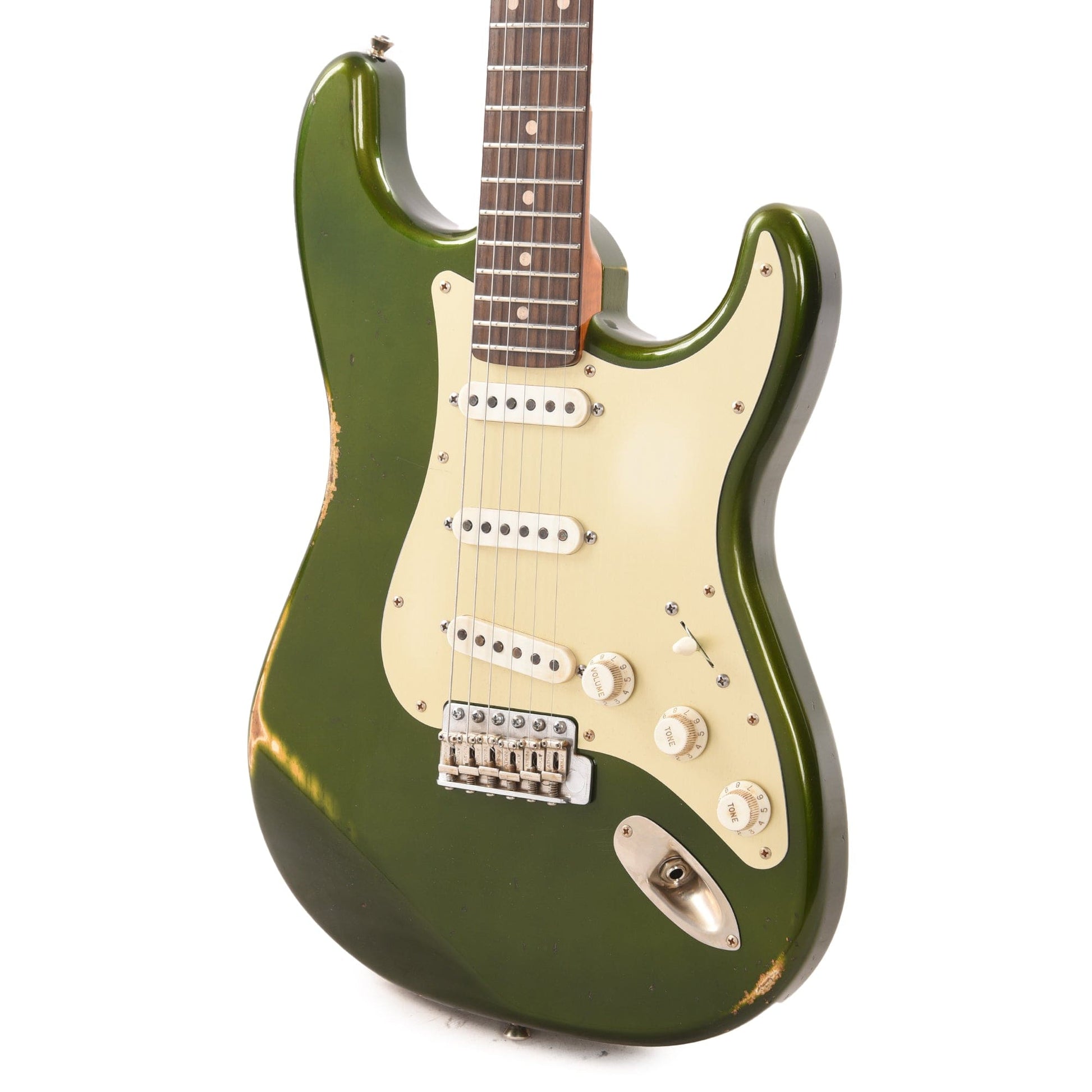 Atkin 63 S-Style Aged Candy Apple Green w/Gold Pickguard & Flame Maple Neck Electric Guitars / Solid Body