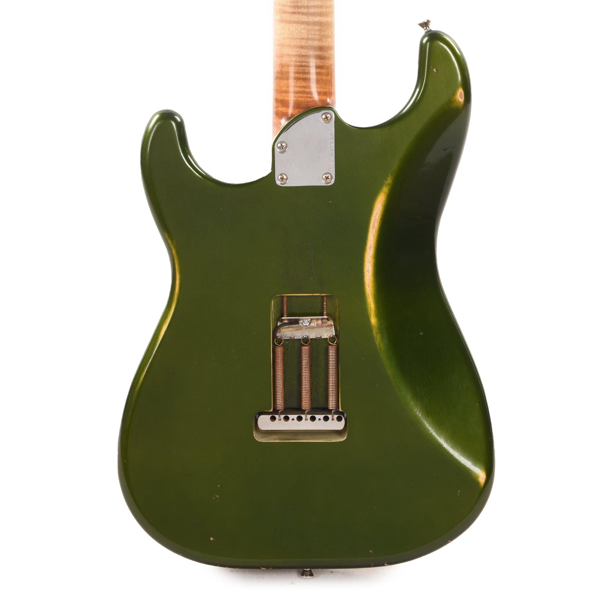 Atkin 63 S-Style Aged Candy Apple Green w/Gold Pickguard & Flame Maple Neck Electric Guitars / Solid Body