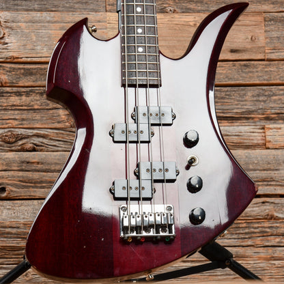 B.C. Rich NJ Series Mockingbird Bass Wine Red 1984 Bass Guitars / 4-String