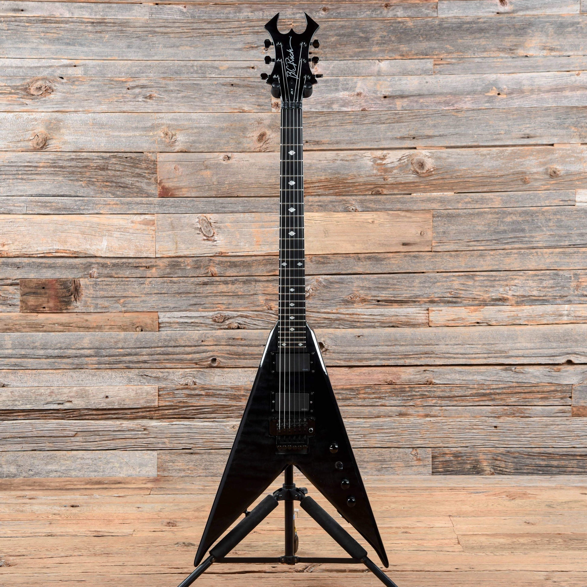 B.C. Rich JR-V Transparent Black Quilt 2004 Electric Guitars / Solid Body