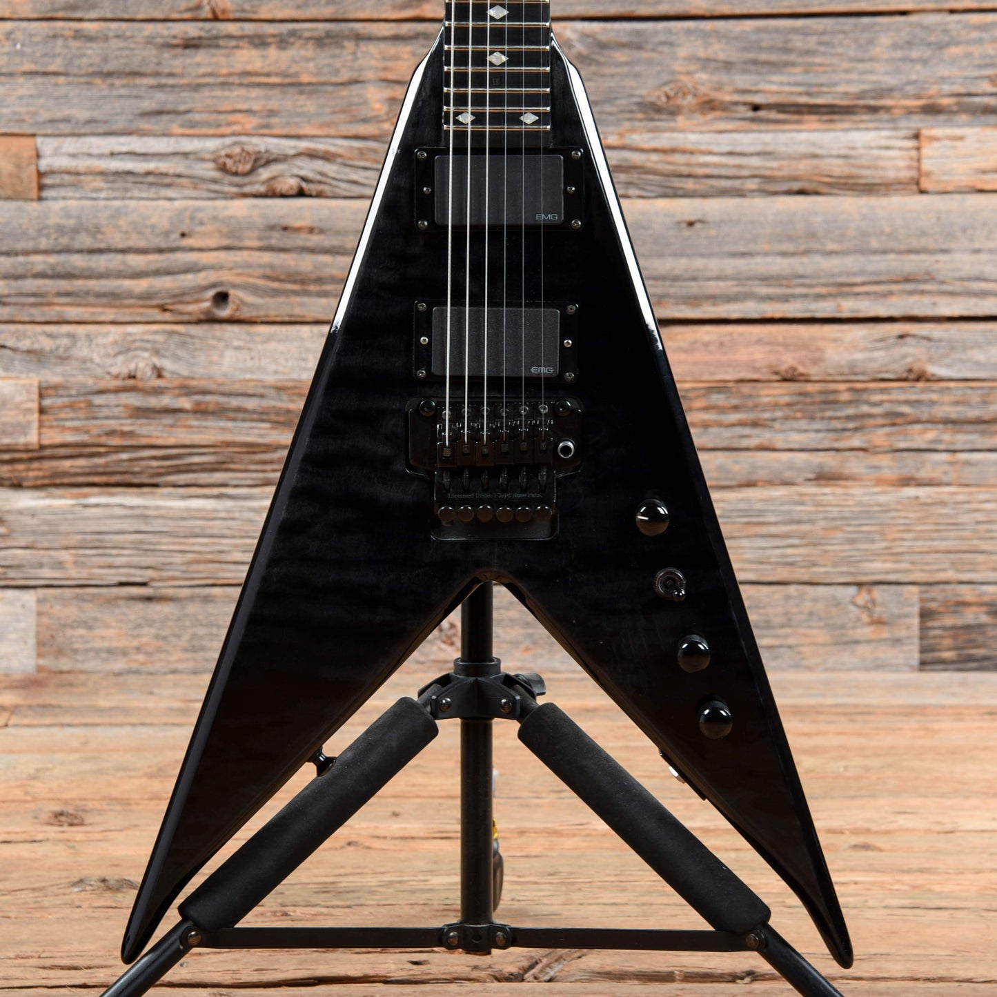 B.C. Rich JR-V Transparent Black Quilt 2004 Electric Guitars / Solid Body