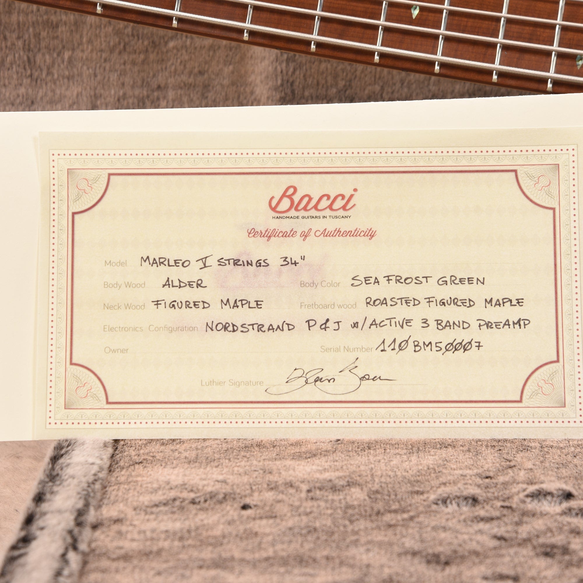 Bacci Marleo V Active Bass Sea Frost Green Bass Guitars / 4-String