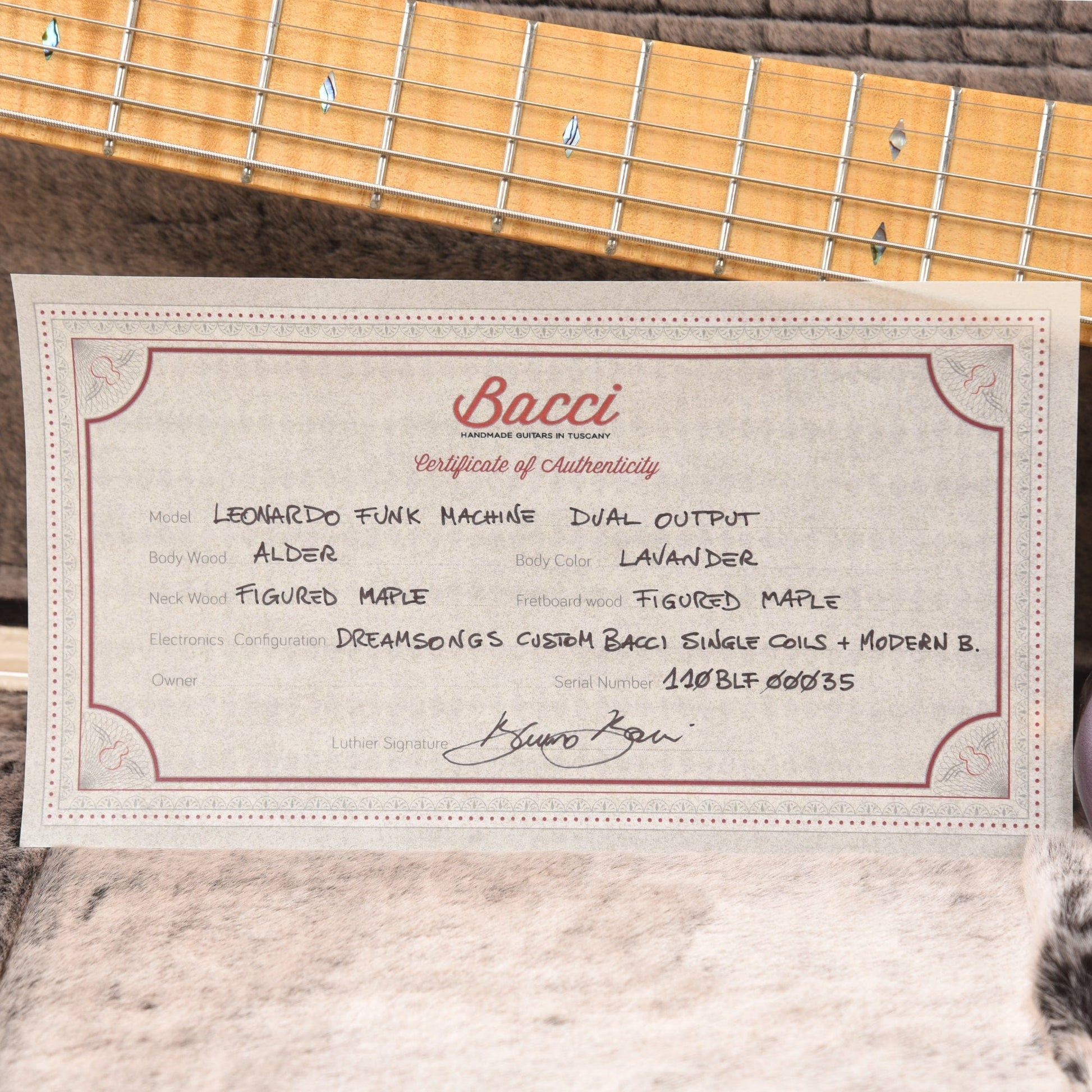 Bacci Leonardo Funk Machine Dual Output Baritone Lavender Flakes Electric Guitars / Baritone