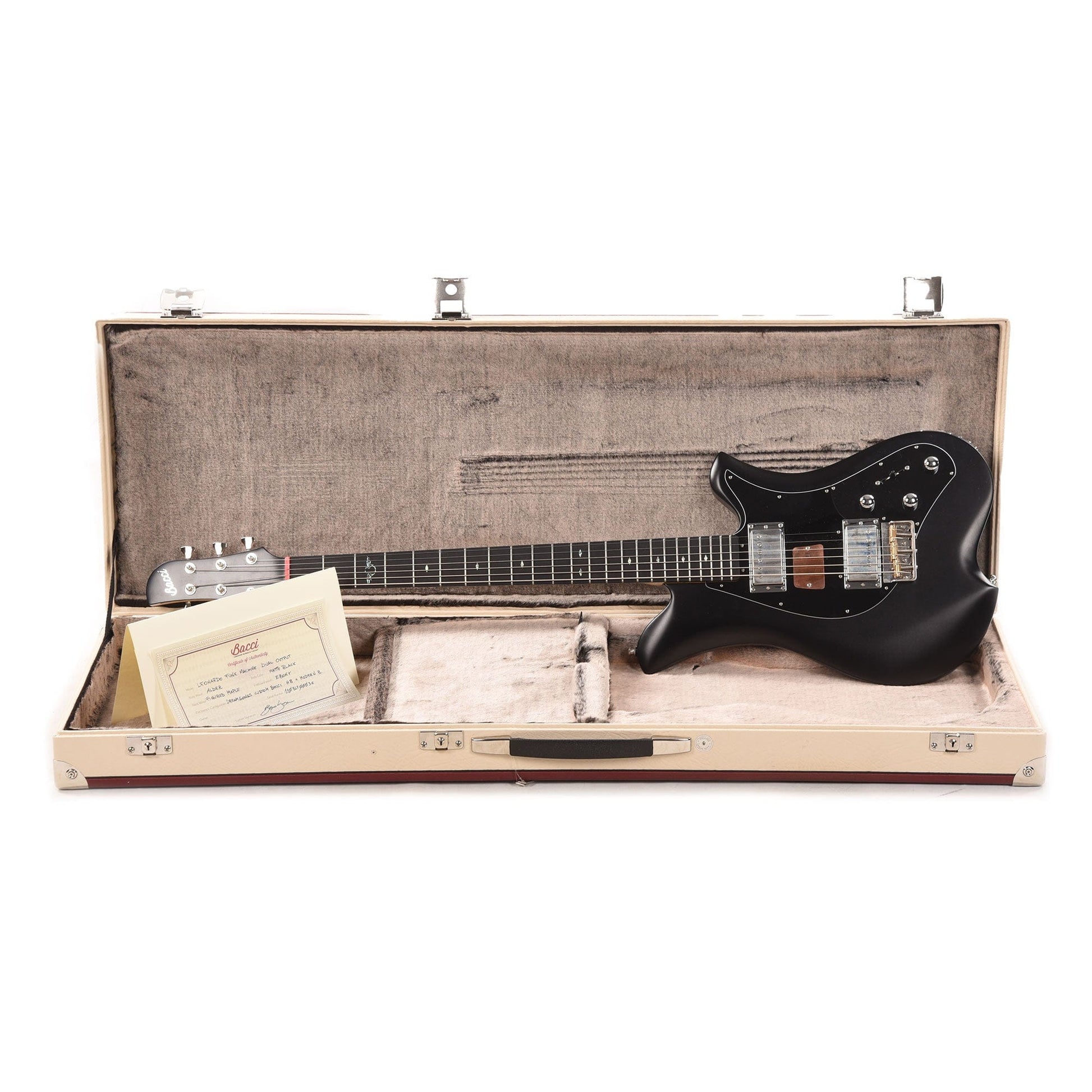Bacci Leonardo Funk Machine Dual Output Baritone Matte Black Electric Guitars / Baritone