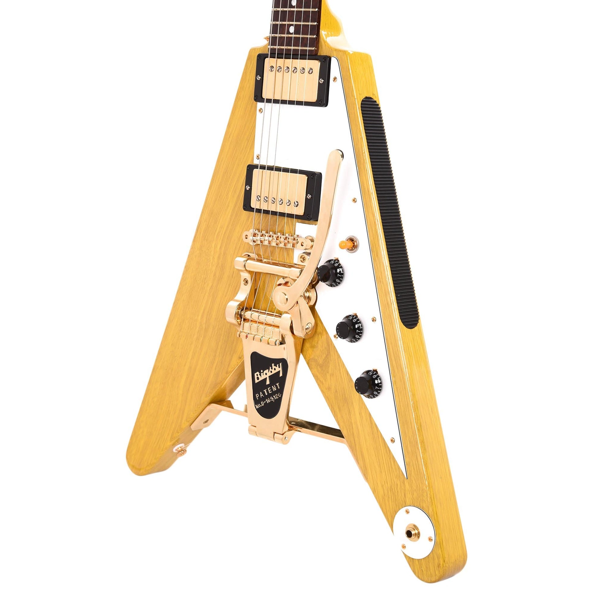 Banker Custom 58 Spec V Korina Natural Lightly Aged Brazilian Rosewood Fingerboard w/Bigsby & OX4 PAF Pickups Electric Guitars / Solid Body