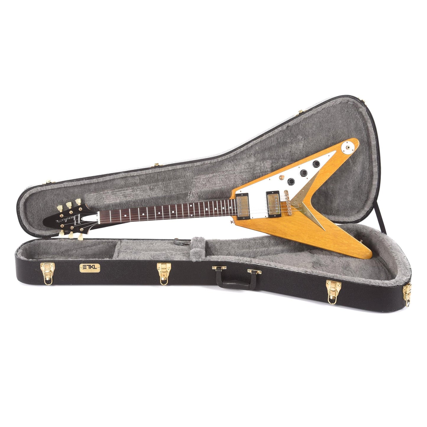 Banker Custom 58 Spec V Korina Natural Lightly Aged w/Brazilian Rosewood Fingerboard, OX4 Hot Duane Gold PAF Pickups, & 3-Ply White Pickguard Electric Guitars / Solid Body