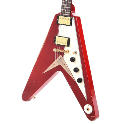 Banker Custom BKV Korina Cherry Red Heavy Aged w/OX4 Gold Hot Duane PAF Pickups Electric Guitars / Solid Body
