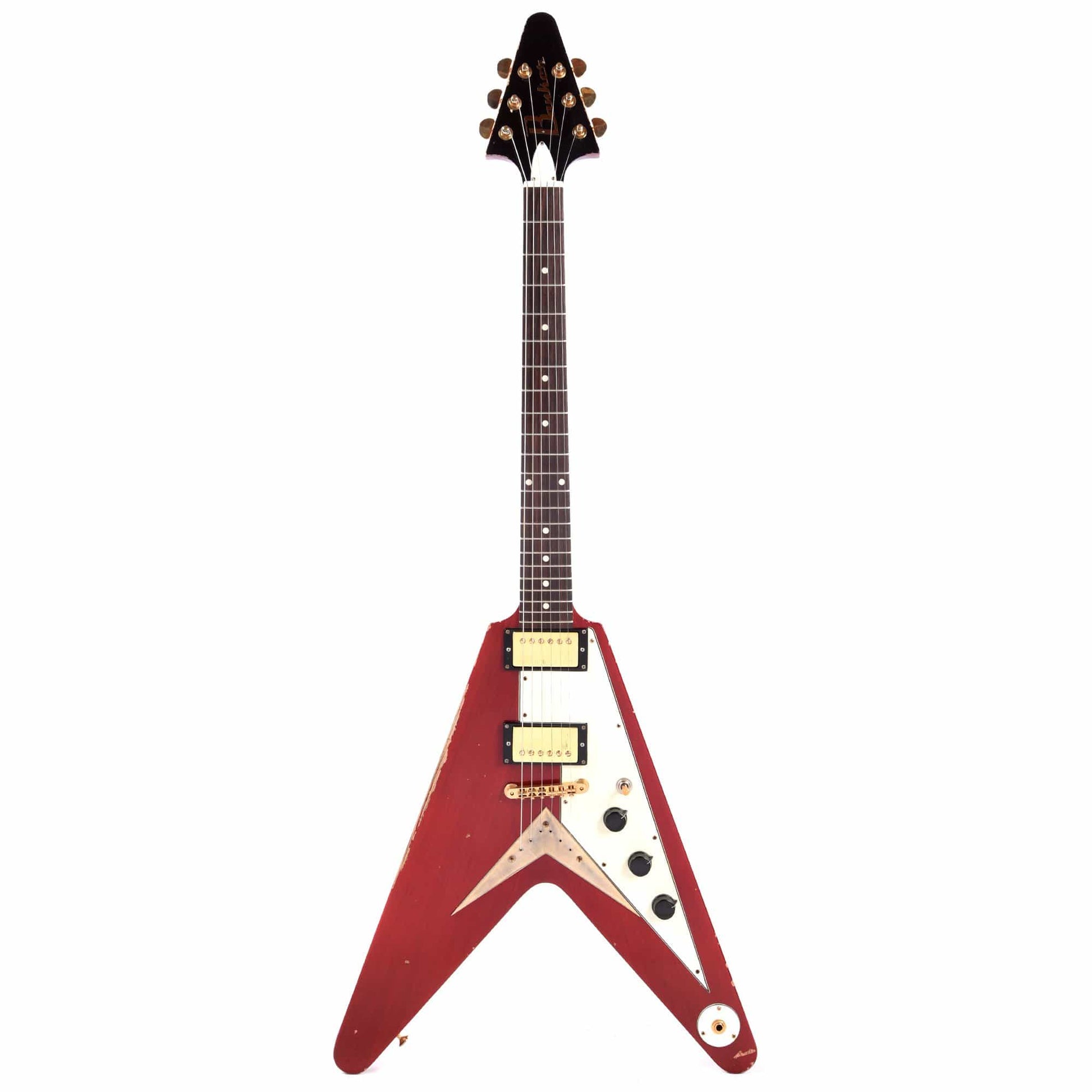 Banker Custom BKV Korina Cherry Red Heavy Aged w/OX4 Gold Hot Duane PAF Pickups Electric Guitars / Solid Body