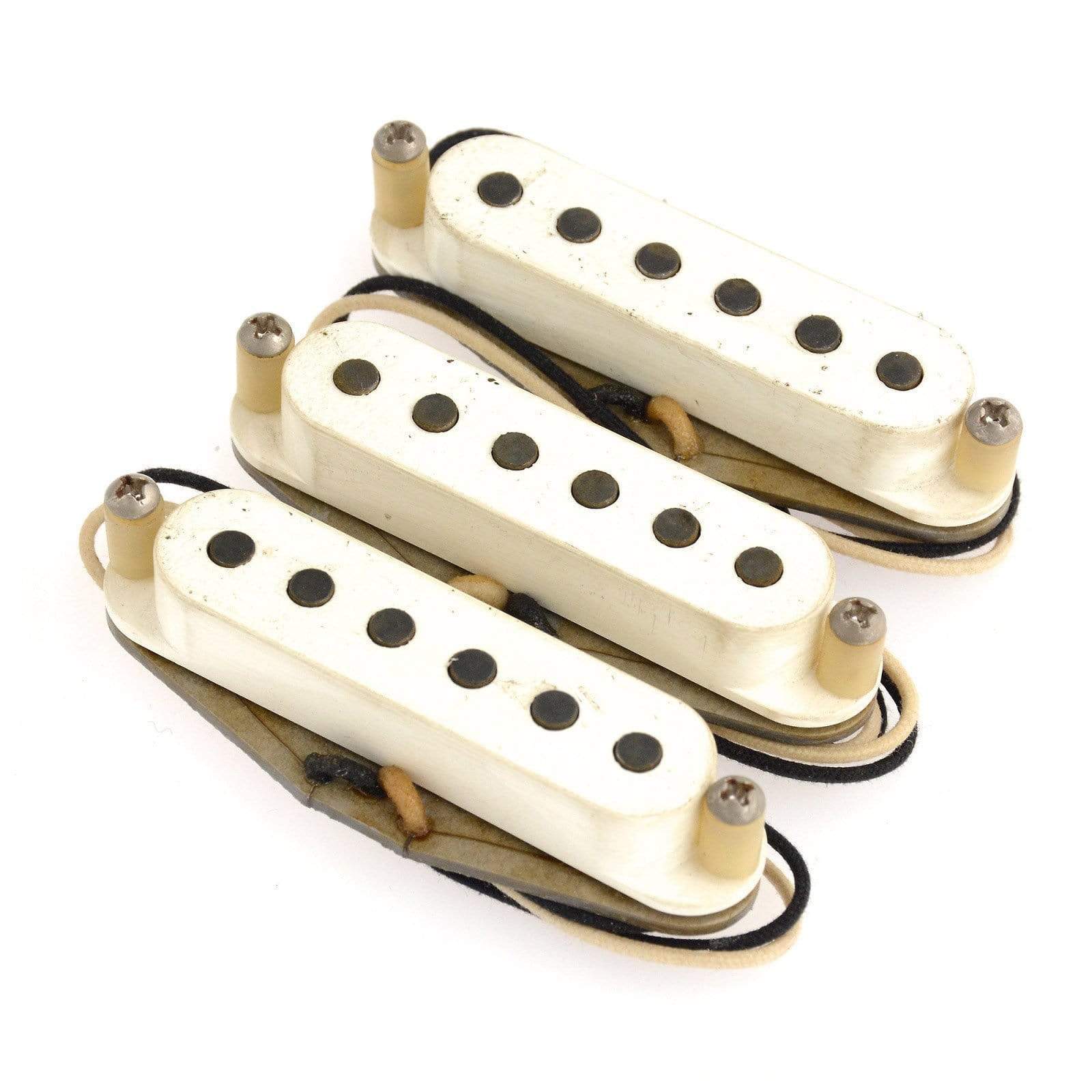 Bare Knuckle Mother's Milk Strat Single Coil Pickup Set Flat Profile RW/RP Aged Parchment Parts / Guitar Pickups