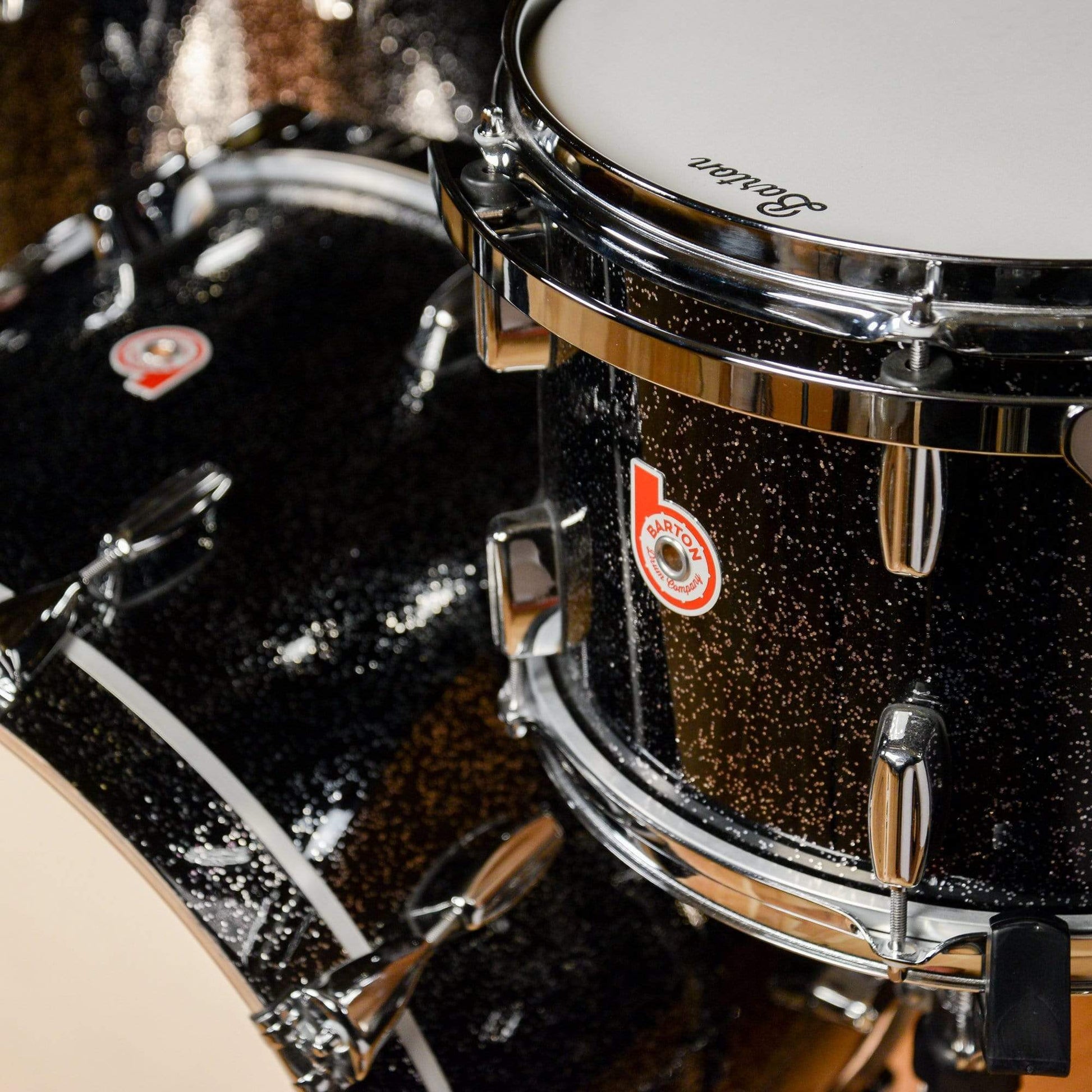 Barton Drum Co. 13/16/22/5x14 4pc. North American Maple Drum Kit Black Sparkle