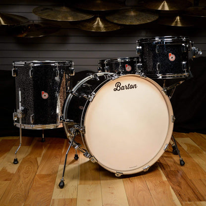 Barton Drum Co. 13/16/22/5x14 4pc. North American Maple Drum Kit Black Sparkle