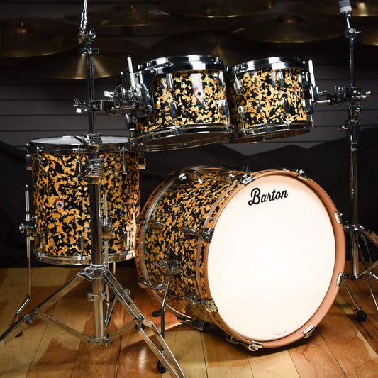 Barton Drum Co. 10/12/14/20 4pc. Kapur Drum Kit Black & Gold Pearl Drums and Percussion / Acoustic Drums / Full Acoustic Kits