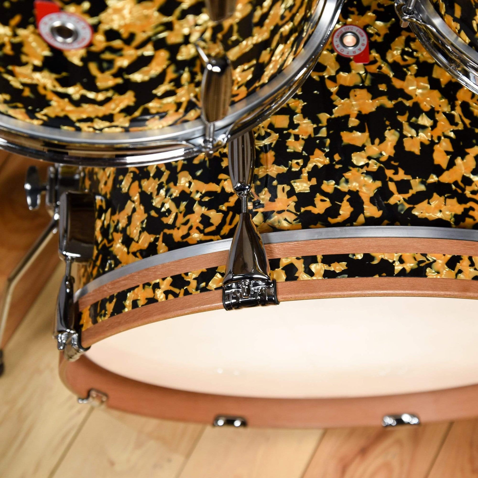 Barton Drum Co. 10/12/14/20 4pc. Kapur Drum Kit Black & Gold Pearl Drums and Percussion / Acoustic Drums / Full Acoustic Kits
