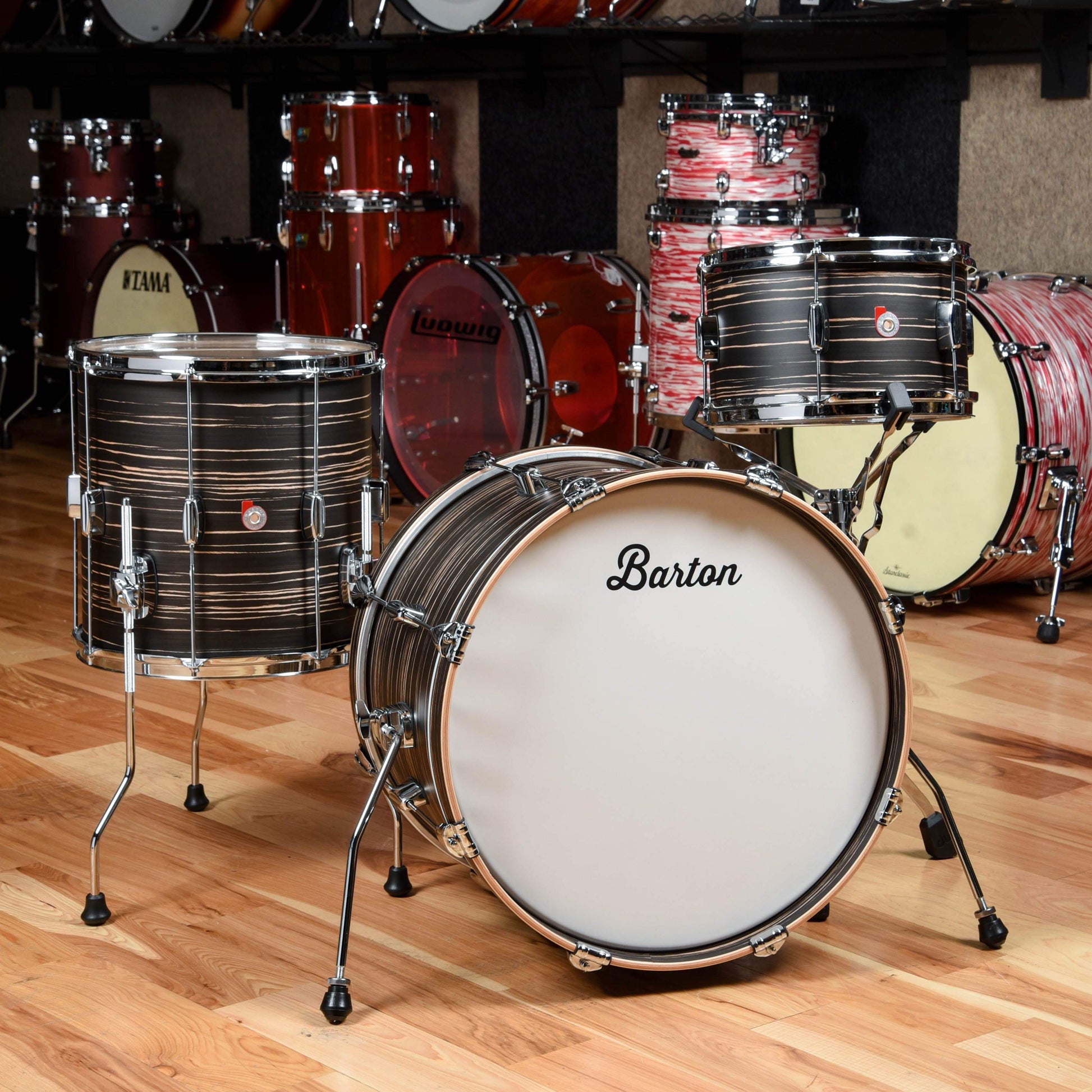 Barton Drum Co. 12/14/20 3pc. Essential Beech Drum Kit Ebony Drums and Percussion / Acoustic Drums / Full Acoustic Kits
