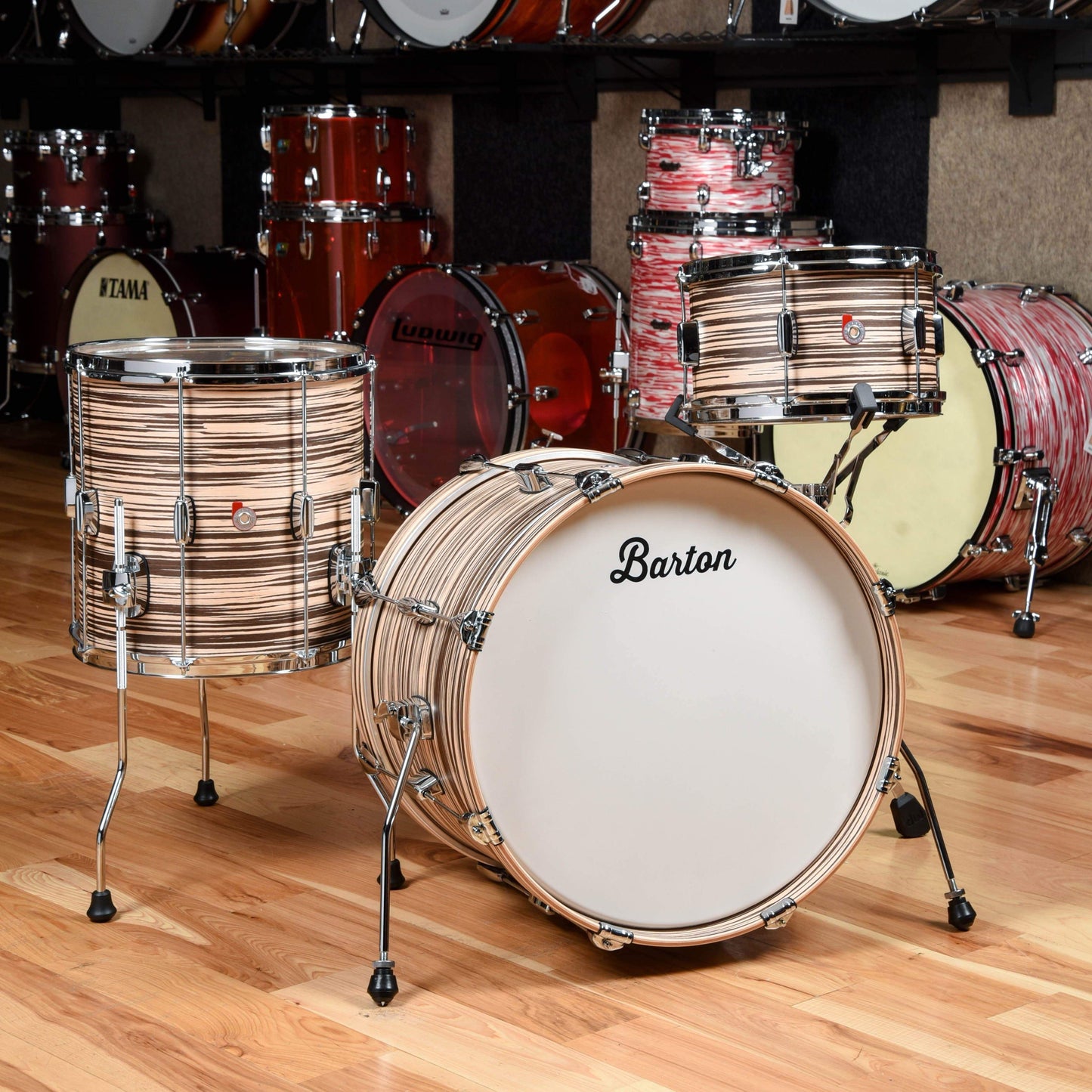 Barton Drum Co. 12/14/20 3pc. Essential Beech Drum Kit Zebrano Drums and Percussion / Acoustic Drums / Full Acoustic Kits