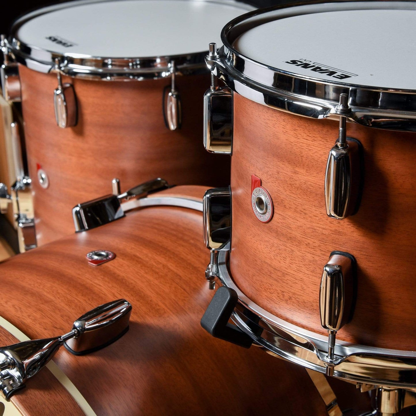 Barton Drum Co. 12/14/20 3pc. Mahogany/Poplar Drum Kit Ribbon Satin Drums and Percussion / Acoustic Drums / Full Acoustic Kits