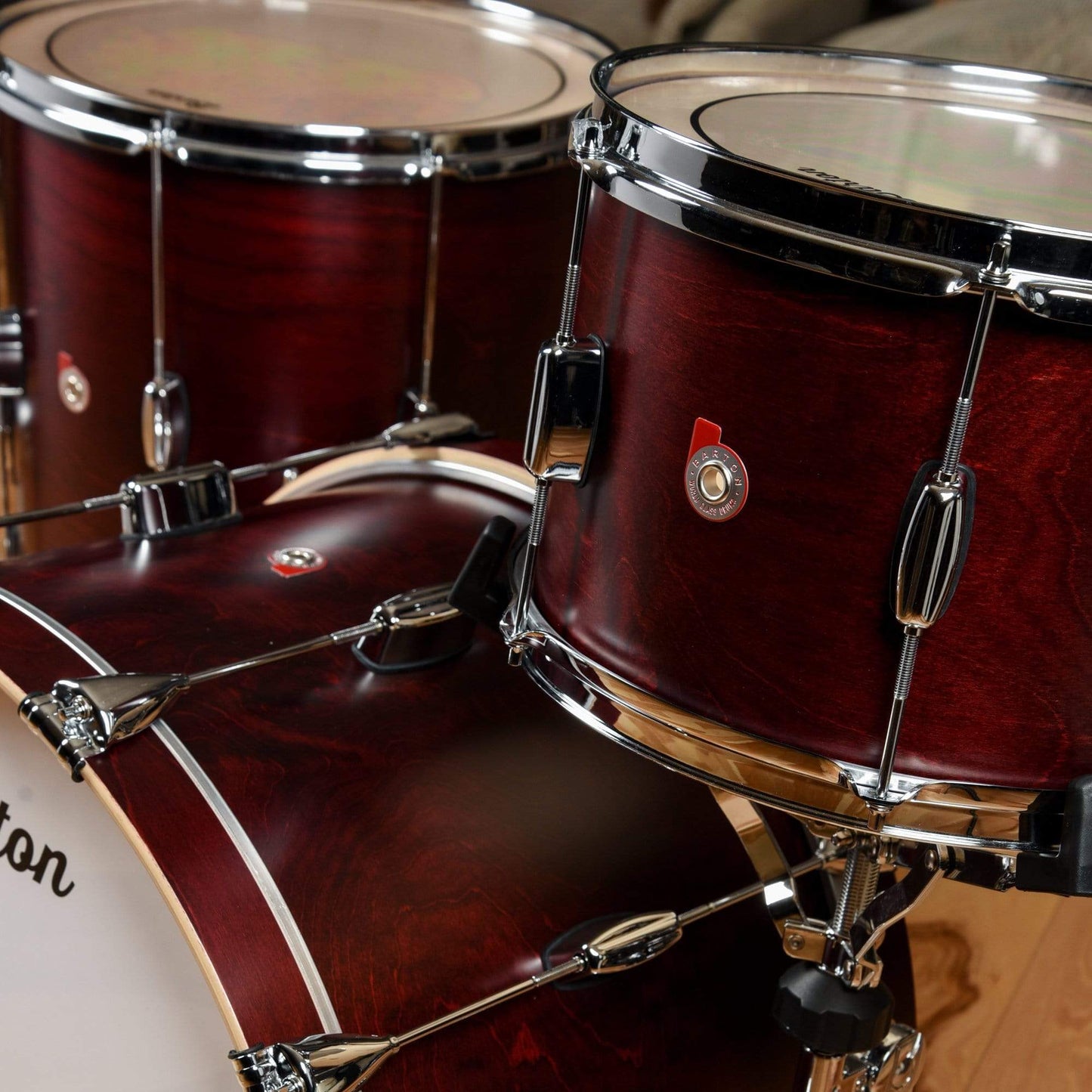Barton Drum Co. 13/16/22 3pc. Essential Maple Drum Kit Cherry Stain Drums and Percussion / Acoustic Drums / Full Acoustic Kits