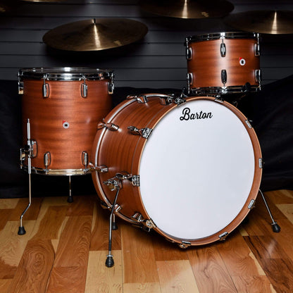 Barton Drum Co. 13/16/22 3pc. Mahogany/Poplar Drum Kit Ribbon Satin Drums and Percussion / Acoustic Drums / Full Acoustic Kits