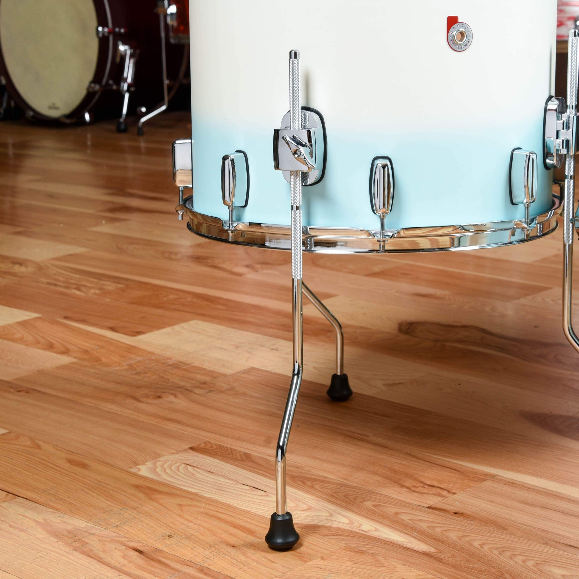 Barton Drum Co. 13/16/22 3pc. Standard Beech Drum Kit White/Blue Duco Drums and Percussion / Acoustic Drums / Full Acoustic Kits