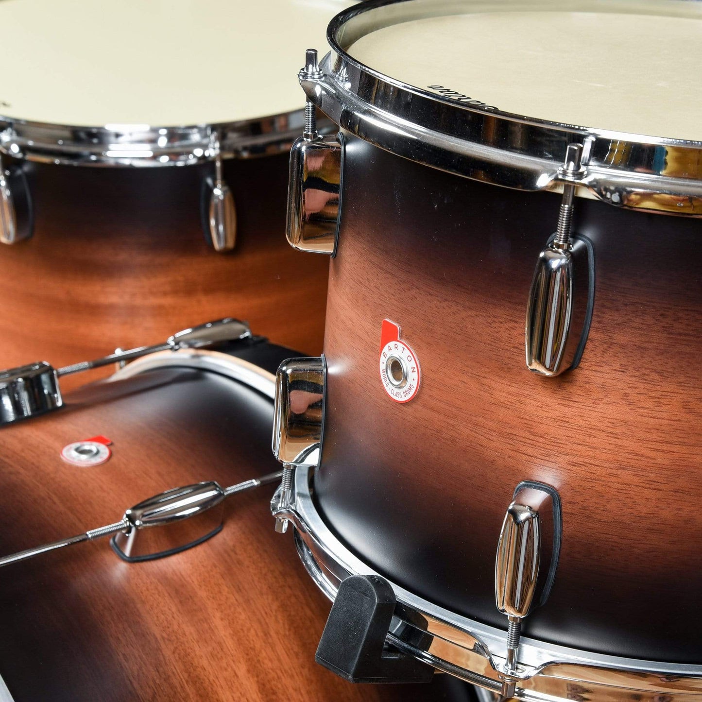 Barton Drum Co. 13/16/22x12 3pc. Mahogany/Poplar Drum Kit Ribbon Fade Drums and Percussion / Acoustic Drums / Full Acoustic Kits