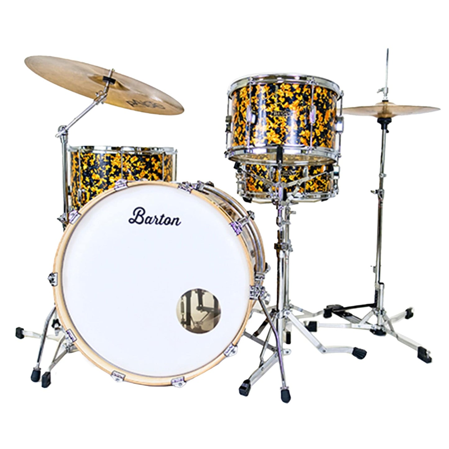 Barton Studio Custom Birch 12/14/20 3pc. Drum Kit Black & Gold Pearl Drums and Percussion / Acoustic Drums / Full Acoustic Kits