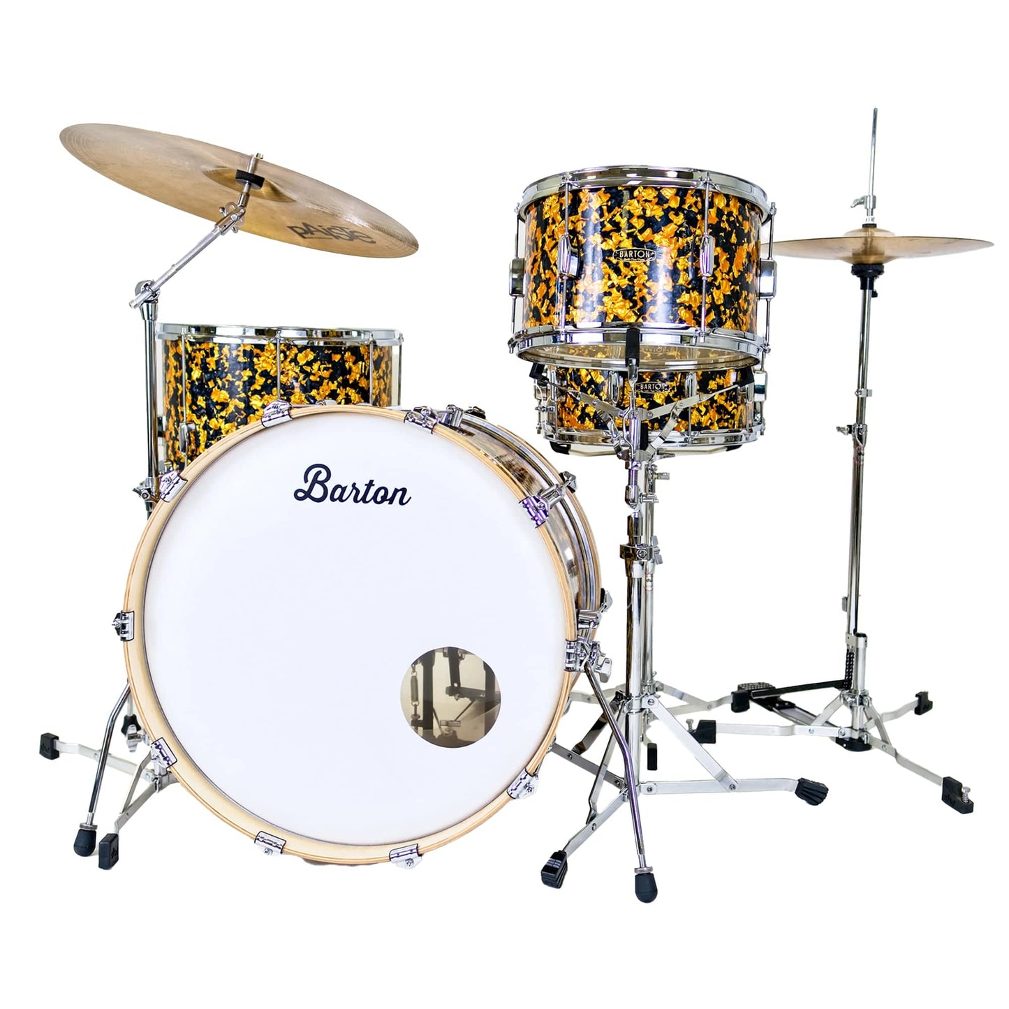 Barton Studio Custom Birch 13/16/22 3pc. Drum Kit Black & Gold Pearl Drums and Percussion / Acoustic Drums / Full Acoustic Kits