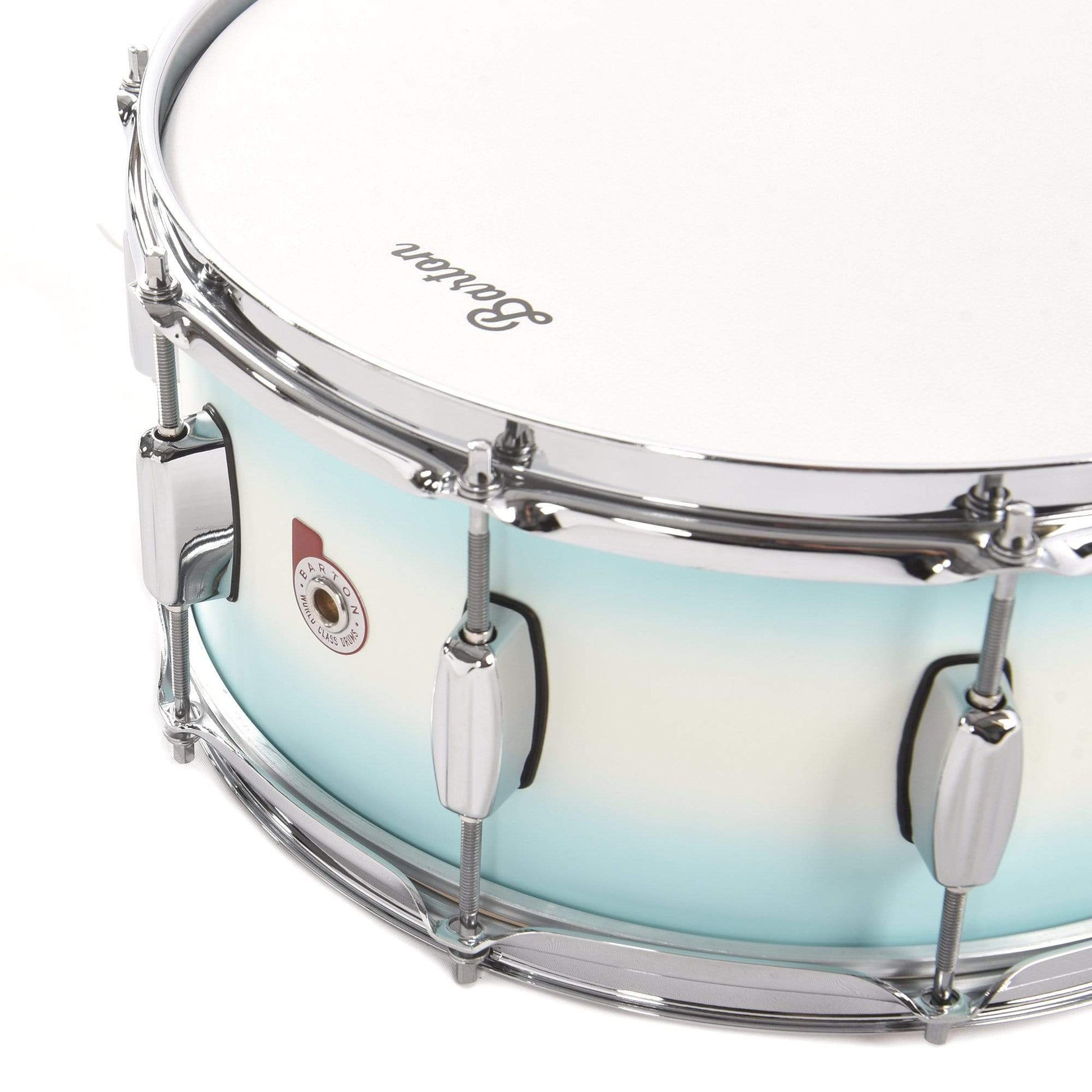 Barton Drum Co. 6x14 Beech Snare Drum White/Blue Duco Drums and Percussion / Acoustic Drums / Snare