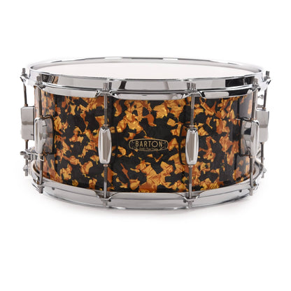 Barton Studio Custom Maple 6.5x14 Snare Drum Black & Gold Pearl Drums and Percussion / Acoustic Drums / Snare