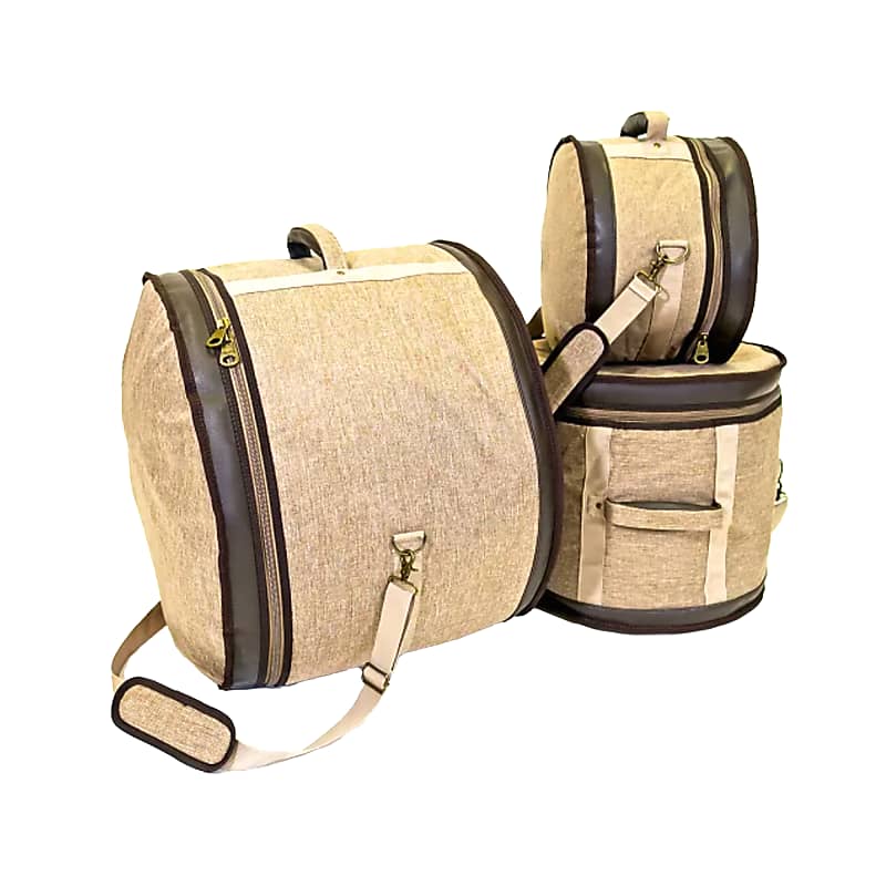 Barton Drum Co. 8x12/14x14/14x20 3pc. Drum Bag Set Tawny Brown Drums and Percussion / Parts and Accessories / Cases and Bags
