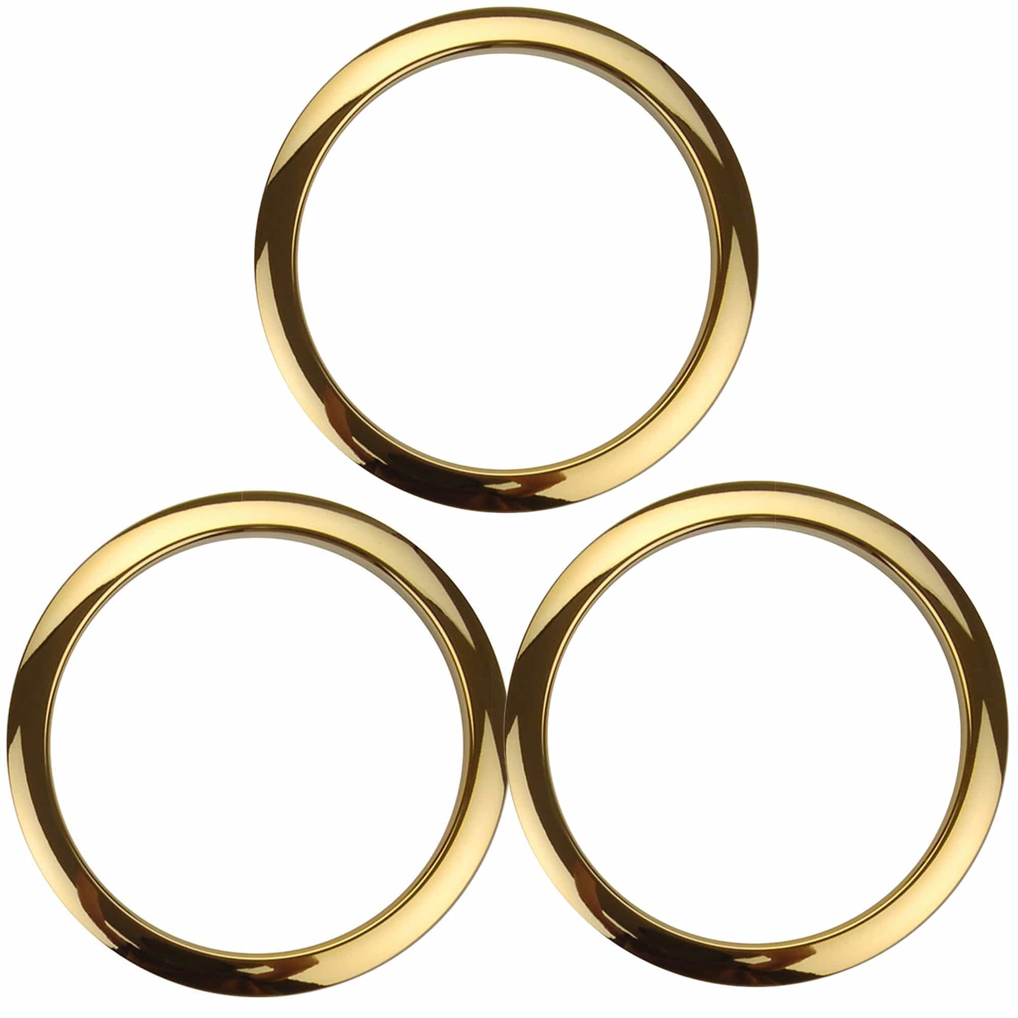 Bass Drum O's 5" Bass Drum Head Reinforcement Ring Brass (3 Pack Bundl
