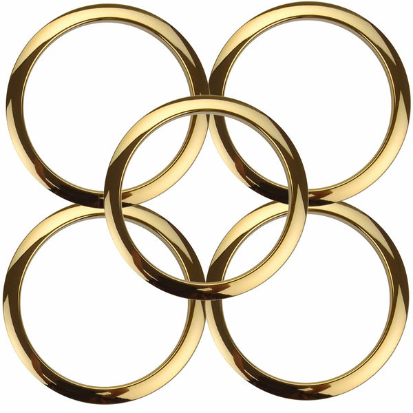 Bass Drum O's 5" Bass Drum Head Reinforcement Ring Brass 5 Pack Bundle
