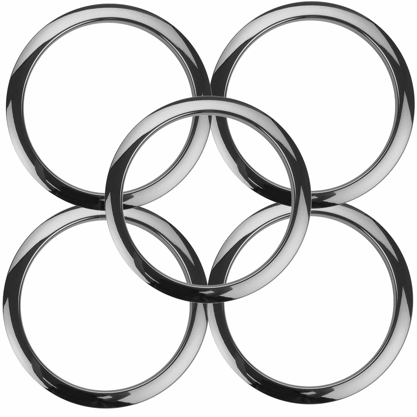 Bass Drum O's 5" Bass Drum Head Reinforcement Ring Chrome 5 Pack Bundle Drums and Percussion / Parts and Accessories / Drum Parts