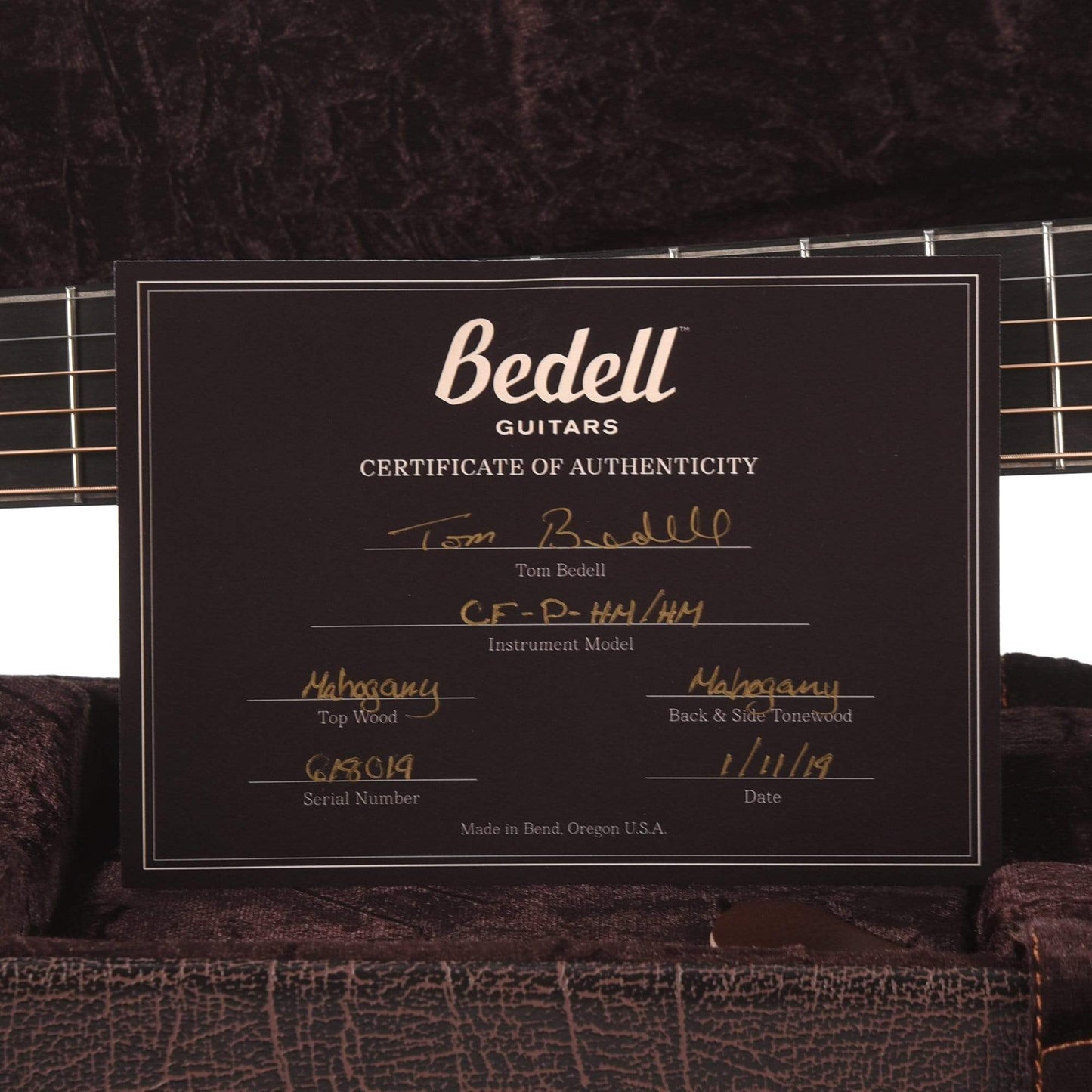 Bedell Classic Folk Parlor Honduran Mahogany w/K&K Pure Duo Tone Acoustic Guitars / Parlor