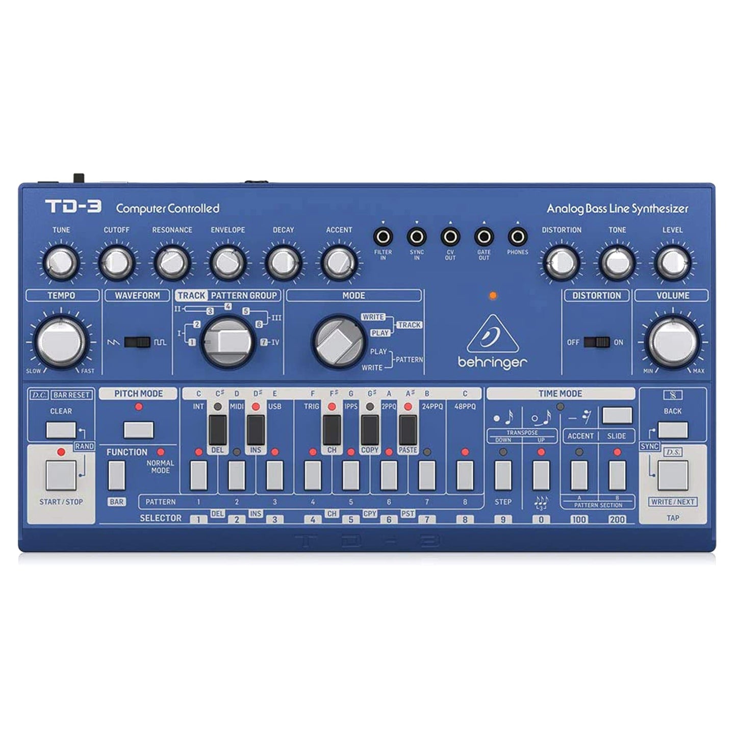 Behringer TD-3-BU Analog Bass Line Synthesizer Blue Keyboards and Synths / Synths / Analog Synths