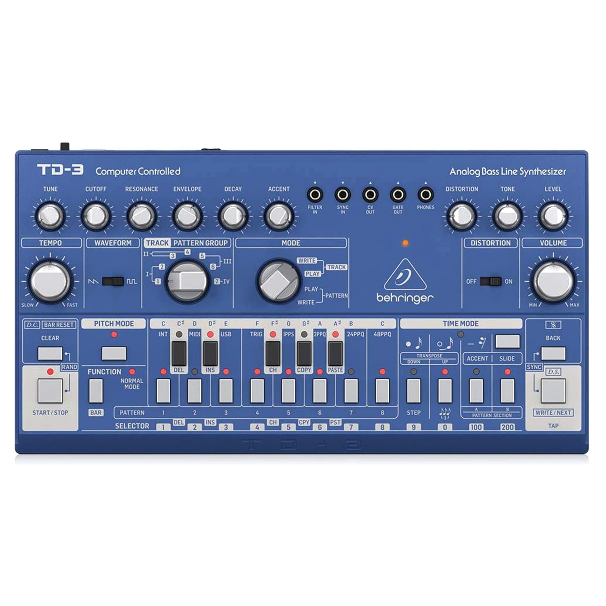 Behringer TD-3-BU Analog Bass Line Synthesizer Blue Keyboards and Synths / Synths / Analog Synths