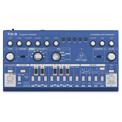 Behringer TD-3-BU Analog Bass Line Synthesizer Blue Keyboards and Synths / Synths / Analog Synths